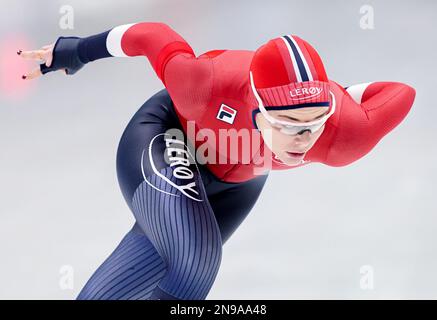 Dordrecht, pays-Bas. 12th févr. 2023. TOMASZOW MAZOWIECKI, POLOGNE - FÉVRIER 12: Martine Ripsrud de Norvège en compétition sur le Groupe B des femmes 1000m lors de la coupe du monde de patinage de vitesse 5 de l'UIP sur 12 février 2023 à Tomaszow Mazowiecki, Pologne (photo d'Andre Weening/Orange Pictures) Credit: Orange pics/BV Alay Live News Banque D'Images