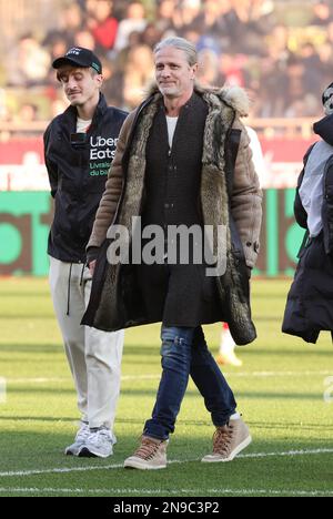 Emmanuel petit lance le championnat français Ligue 1 du match de football entre MONACO (ASM) et Paris Saint-Germain (PSG) sur 11 février 2023 au Stade Louis II à Monaco - photo Jean Catuffe / DPPI crédit: DPPI Media / Alay Live News Banque D'Images