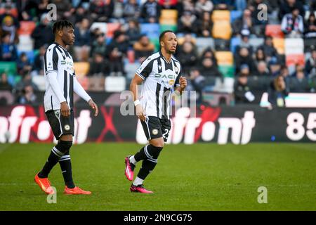 Udine, Italie. 12th févr. 2023. Portrait d'Udinese Enzo Ebosse pendant Udinese Calcio vs US Sassuolo, football italien série A match à Udine, Italie, 12 février 2023 crédit: Agence de photo indépendante/Alamy Live News Banque D'Images