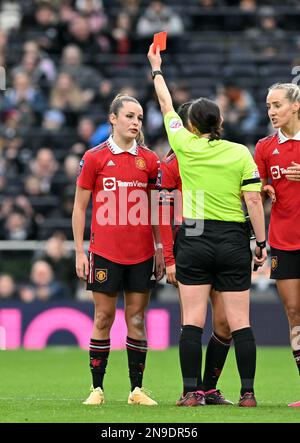 Londres, Royaume-Uni. 12th févr. 2023. Ella Toone (7) de Manchester reçoit une carte rouge de l'arbitre Amy Fearn lors d'un match de football féminin entre Tottenham Hotspur Women et Manchester United Women sur un nouveau match du premier jour de match de la saison 2022 - 2023 de Barclays Women's Super League , Dimanche 12 février 2023 à Londres , ANGLETERRE . PHOTO SPORTPIX | David Catry crédit: David Catry/Alay Live News Banque D'Images