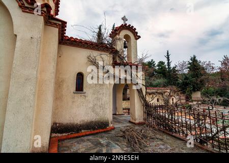 Monastère de Panagia à Markopoulos Oropou à Attica, Grèce. Banque D'Images