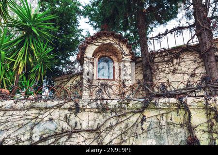 Iconostase au monastère de Panagia à Markopoulos Oropou à Attica, Grèce. Banque D'Images