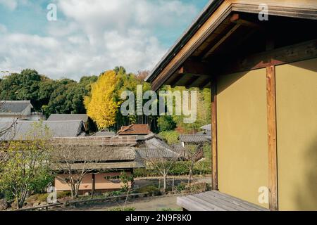 Nagoya, Japon - 2 décembre 2022 : Maison traditionnelle du temple de Koshoji à l'automne Banque D'Images