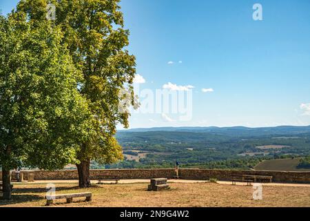 Vue depuis le belvédère Vézélay au sud et au sud-est, Bourgogne, France Banque D'Images