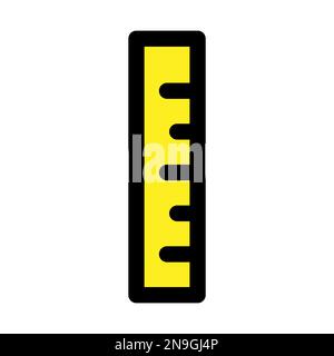 Ligne d'icône de règle isolée sur fond blanc. Icône fine et plate noire sur un style moderne. Symbole linéaire et contour modifiable. Simple et pixel perfec Illustration de Vecteur