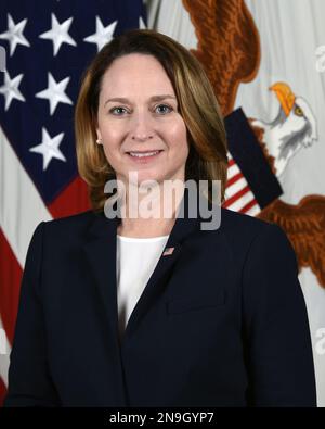 Kathleen Hicks, responsable du gouvernement américain qui est secrétaire adjointe à la défense des États-Unis depuis 9 février 2021. Banque D'Images