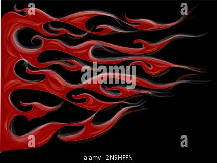illustration du vecteur de feu isolée sur fond noir Illustration de Vecteur