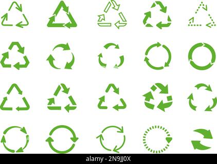 Éléments de flèches rondes réutilisables, symbole de flèche de cycle de vie. Recyclez le logo, entourez les icônes de réduction de l'environnement. Marque environnementale, écologie décente info vecteur Illustration de Vecteur