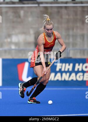 Sydney, Australie. 12th févr. 2023. Stephanie Kershaw, de l'équipe nationale féminine de hockey sur gazon en action pendant la Ligue Pro de la Fédération internationale de hockey entre l'Australie et l'Allemagne au centre de hockey du parc olympique de Sydney. Score final ; Australie 3:0 Allemagne. Crédit : SOPA Images Limited/Alamy Live News Banque D'Images