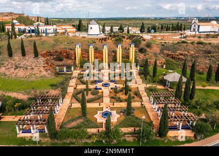 Vue aérienne du jardin arabe à Castro Marim Faro Portugal Banque D'Images