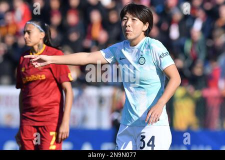 Rome, Italie , 11 février, , 2023 de gauche à droite, Mana Mihashi d'Inter Pendant le championnat de football féminin série a match Roma v Inter Credit: Massimo Insabato/Alay Live News Banque D'Images