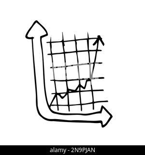 Icône de vecteur de diagramme commercial. Illustration simple avec contour noir. Les statistiques et les analyses sont en panne. Elément d'esquisse de l'infographie. Schéma financier de Grow Illustration de Vecteur