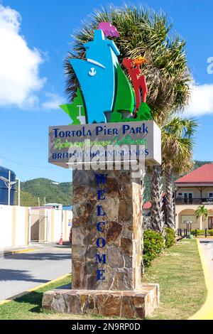 Entrée à Tortola Pier Park, Road Town, Tortola, les îles Vierges britanniques (BVI), les Petites Antilles, les Caraïbes Banque D'Images