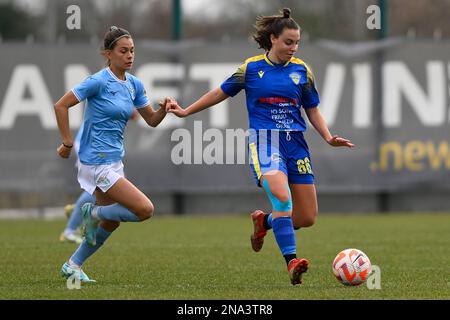 Formello, Italie. 12th févr. 2023. Antonella Albertini de l'UPC Tavagnacco pendant les 17th jours du Championnat de la série B entre S.S. Lazio Women et UPC Tavagnacco Femminile au stadio Mirko Fersini le 12th février 2023 à Formello, Italie (photo de Domenico Cippitelli/Pacific Press) Credit: Pacific Press Media production Corp./Alay Live News Banque D'Images