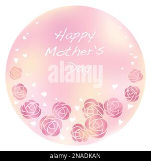 Cadre rond à motif de roses avec espace de texte pour la fête des mères, la Saint-Valentin, l'anniversaire et la mariée. Illustration de Vecteur