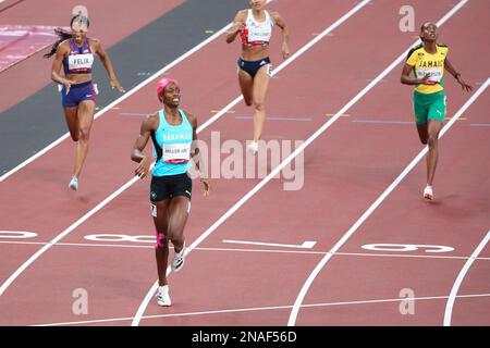 06 AOÛT 2021 - Tokyo, Japon: Shaunes Miller-Uibo, des Bahamas, remporte la médaille d'or des Athletics Women's 400m aux Jeux Olympiques de Tokyo 2020 (photo: Mickael Chavet/RX) Banque D'Images