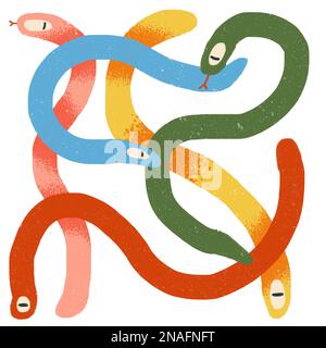 Illustration de quelques serpents colorés Banque D'Images