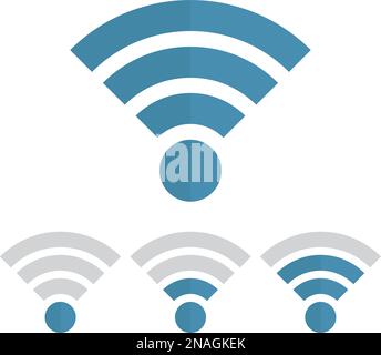 Indicateur communication wifi définie. Routeur Web informatique et télécommunications, diffusion numérique maximale gratuite et partage Illustration de Vecteur