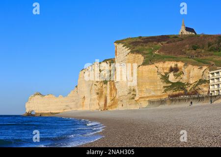 La porte d'Amont à Etretat (Seine-Maritime), Normandie, France Banque D'Images