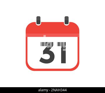 Calendrier simple avec date 31 jour trente un logo design. Icône calendrier jour 31. Symbole de rappel. Date de planification de l'événement. Heure de rendez-vous de la réunion. Illustration de Vecteur