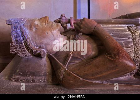 L'effigie funèbre de Richard I - Richard le coeur de Lion (1157-1199), roi d'Angleterre, à la Cathédrale de Rouen à Rouen (Seine Maritime), Normandie, France Banque D'Images