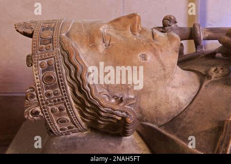 L'effigie funèbre de Richard I - Richard le coeur de Lion (1157-1199), roi d'Angleterre, à la Cathédrale de Rouen à Rouen (Seine Maritime), Normandie, France Banque D'Images