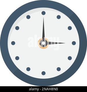 Icône horloge plate sur fond blanc Illustration de Vecteur