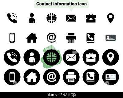 Icônes vectorielles simples. Illustration plate sur un thème, détails de contact, informations de base Illustration de Vecteur