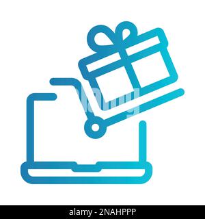Simple vecteur icône cadeau en ligne Illustration de Vecteur