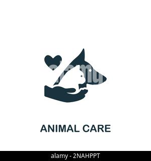 Icône de protection des animaux. Affiche monochrome simple de la collection de dons. Icône de soin des animaux pour logo, modèles, web design et infographies. Illustration de Vecteur