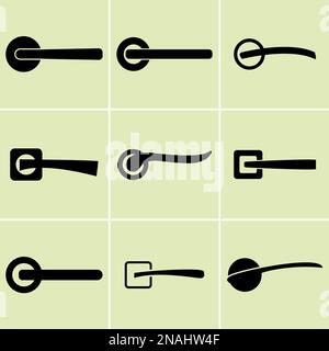 Ensemble d'icônes sur un bouton de porte à thème Illustration de Vecteur