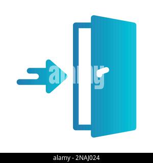 Sortie de secours à icône vectorielle simple Illustration de Vecteur