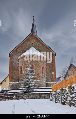 Guentersberge dans l'atmosphère d'hiver des montagnes Harz Banque D'Images