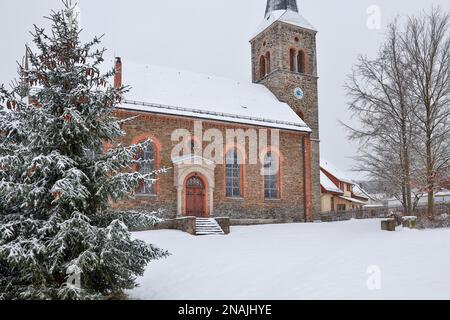 Guentersberge dans l'atmosphère d'hiver des montagnes Harz Banque D'Images