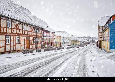 Guentersberge dans l'atmosphère d'hiver des montagnes Harz Banque D'Images