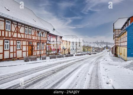 Guentersberge dans l'atmosphère d'hiver des montagnes Harz Banque D'Images