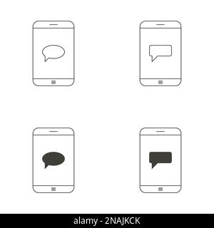 Ensemble d'objets sur le thème du téléphone Illustration de Vecteur