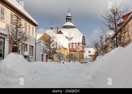 Photos de Wintry Harzgerode dans la vallée de Harz Selke Banque D'Images