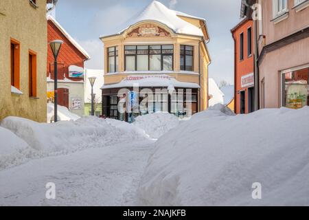 Photos de Wintry Harzgerode dans la vallée de Harz Selke Banque D'Images