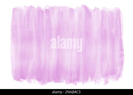 arrière-plan aquarelle rose avec texture de pinceau et bords rugueux isolés sur blanc Banque D'Images