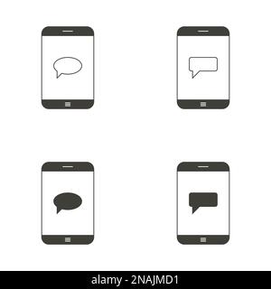 Ensemble d'objets sur le thème du téléphone Illustration de Vecteur