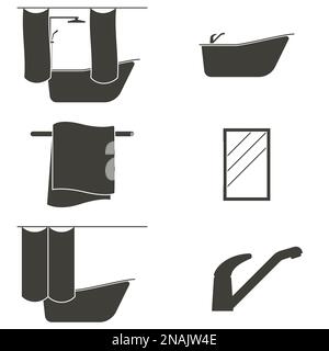 Ensemble d'objets sur le thème de la salle de bains Illustration de Vecteur