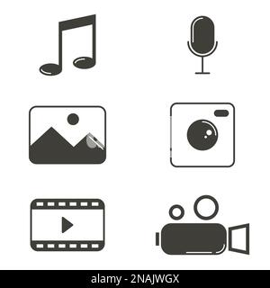 Ensemble d'objets sur le thème du contenu Illustration de Vecteur