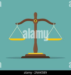 Icône Balance de justice. Symbole de balance de loi. Balance à conception plate. Illustration vectorielle. Illustration de Vecteur