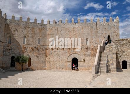 Château roman de 14th siècles, Peniscola, province de Castellon, Costa del Azahar, région de Valence, Espagne Banque D'Images