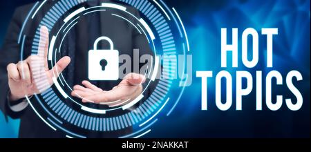 Légende de texte présentant les sujets d'actualité. L'idée d'affaires sujet que beaucoup de gens sont en discussion et en discussion Banque D'Images