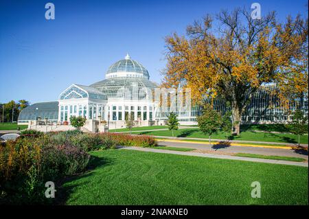 Le Marjorie McNeely Conservatory est une attraction historique du Como Park à St. Paul, Minnesota. Banque D'Images