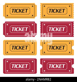 Ensemble d'icônes de ticket dans un design plat sur fond blanc Illustration de Vecteur