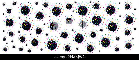 virus ou bactéries multicolores sur fond blanc avec des épingles colorées Banque D'Images