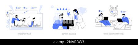 Illustrations vectorielles abstraites de concept de tournoi d'e-games. Illustration de Vecteur